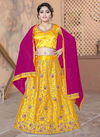 Yellow Colour Aaradhna Vol 6 Exclusive Wedding Wear Silk Embroirdery And Codding Work Kids Lehenga Choli Collectioin Aaradhna 131